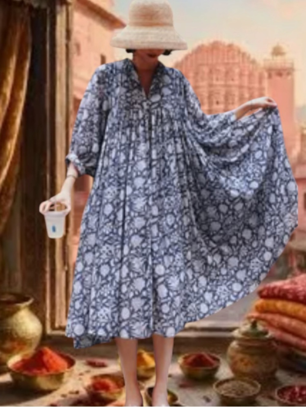 Daughters of India Kyra MIDI Blue Iris MIDI Dress